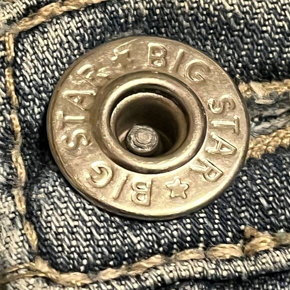 Big Star Sweet Boots Ultra Low Rise Light Wash Distressed Jeans Good VTG - Picture 8 of 14